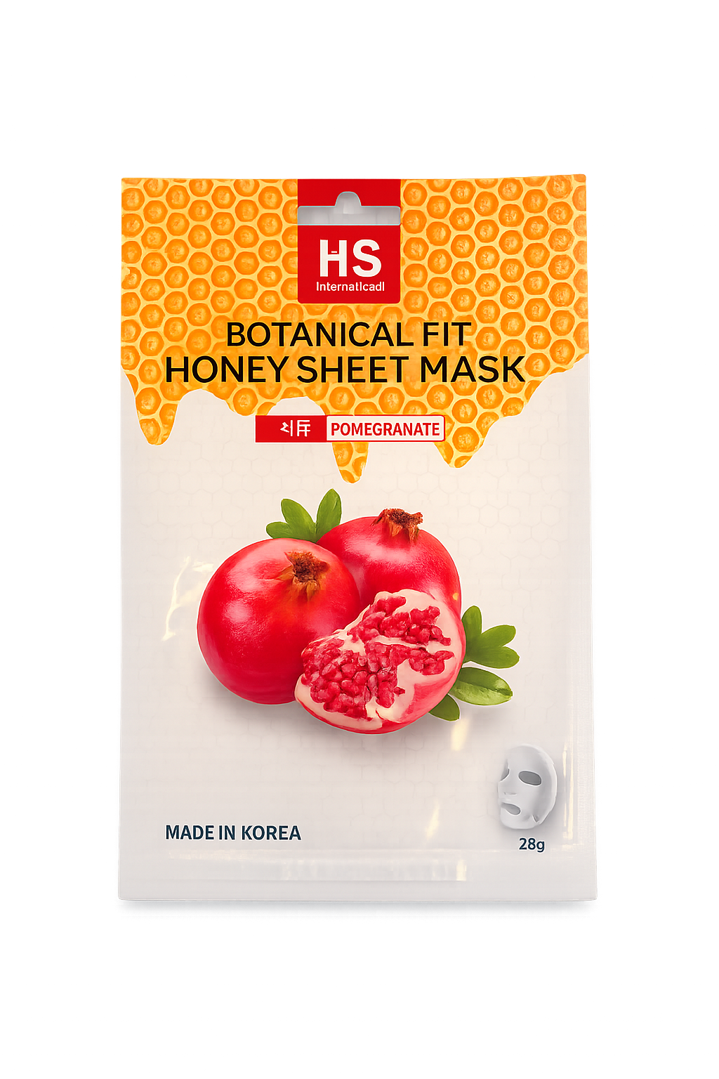 HS International Botanical Fit Honey Sheet Mask Pomegranate, 23 g — maska, Üz üçün | Kspace Shop Bakı