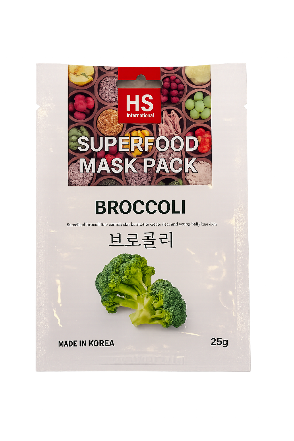 HS International Superfood Mask Pack Broccoli, 25 g — maska, Üz üçün | Kspace Shop Bakı