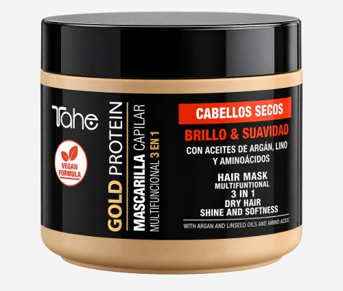 Tahe Keratin Gold Protein Hair Mask 3 in 1 — для сухих волос — маска